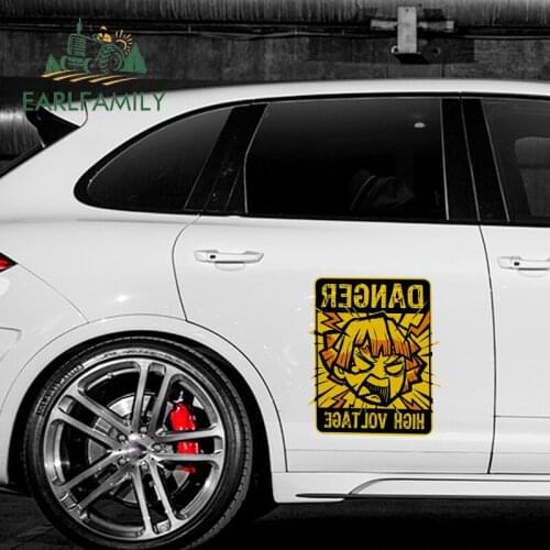 EARLFAMILY 43cm x 32cm Anime Car Stickers for Demon Slayer Post Decals JDM RV VAN Door Hood Vinyl Car Wrap Decor Auto Sticker