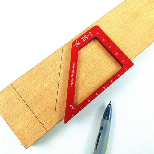 ES-2 Ruler Right Trapezoid Precise Calibration Aluminum Alloy Professional 45-degree Measuring Gauge for Woodworking