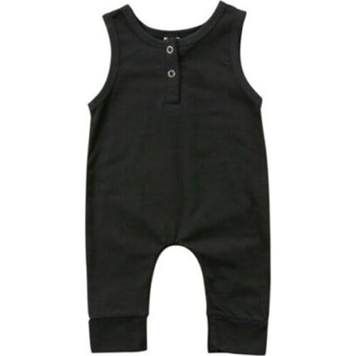 2019 Brand New Newborn Toddler Infant Kids Baby Girls Boys Romper Sleeveless Jumpsuit Harem Pants Clothes Solid Outfits 0-18M