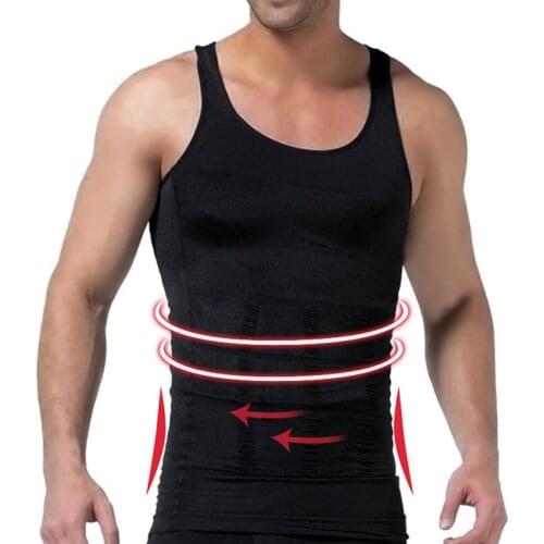 Mens Slimming Body Shapewear Corset Vest Shirt Compression Abdomen Tummy Belly Control Slim Waist Cincher Underwear Sports Vest