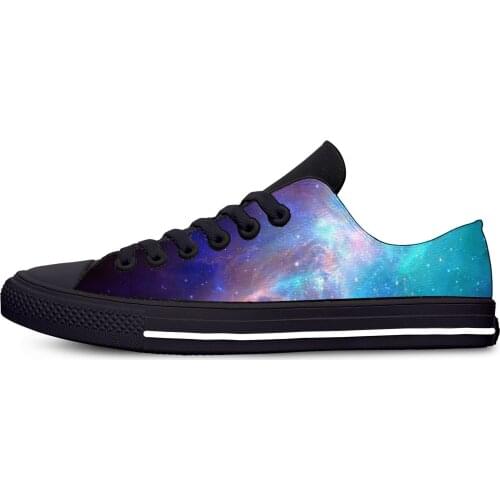Galaxy Space universe star Funny Fashion Novelty Casual Canvas Shoes Low Top Lightweight Breathable 3D Print Men women Sneakers