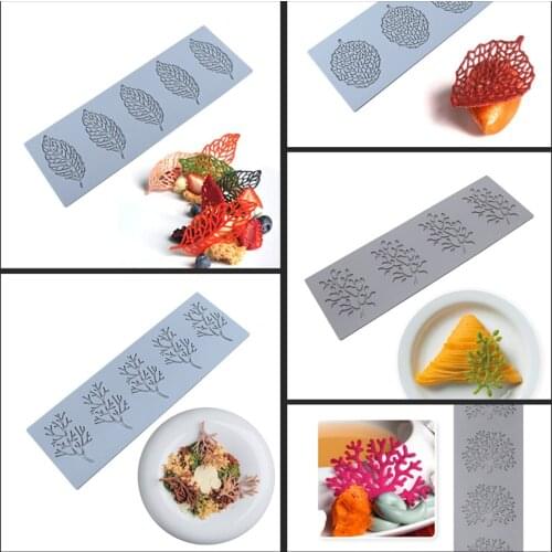 Coral/Feather/Leaf Design Lace Mat Cake Mold Sugar Craft Silicone Pad Fondant Moulds Cake Decorating Tools Baking Accessories