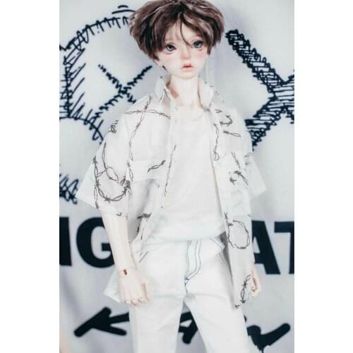 BJD doll clothes Suitable for the 1/3 SD17 SD13 70+Uncle Size fashion versatile white short sleeve blouse shirt doll accessories