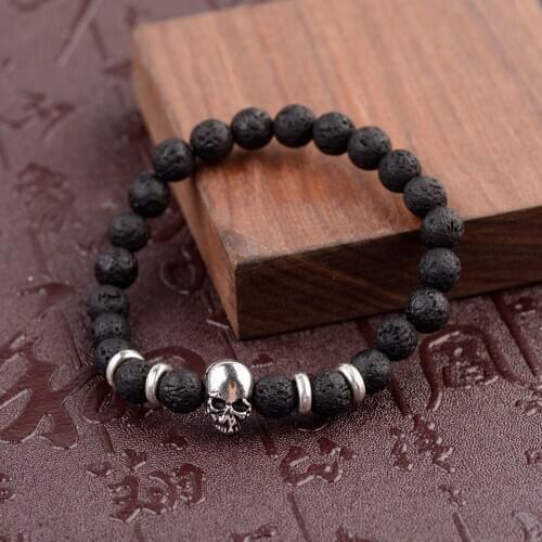 Fashion Mens Natural Stone Bracelets Set Couple Stone Buddha Skull beads Lucky Bracelets&Bangles Jewelry For Men Gift