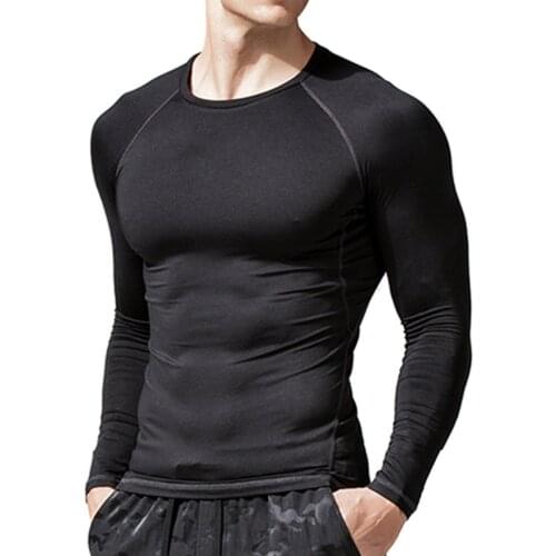 Mens Cool And Quick-drying Sports Bottoming Vintage Tees Shirt Round Neck Pullover Sport T Shirt Men 2021 Long Sleeves Tshirt 4