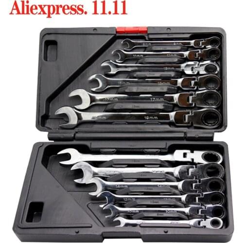 Key Ratchet Wrench Set,Flexible Head Car Repair Tools,Key Spanner ,Torque Gear Socket Universal Ratchet Spanner Wrench