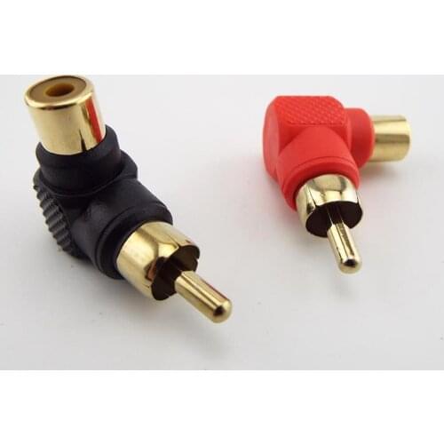 90 Degree RCA Male To Female Right Angle Connector Plug Adapters M/F 90 Degree Audio Adapter gold plated