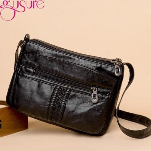 Gusure Simple Casual Women Crossbody Bag Fashion Large Capacity Shoulder Bag High Quality Pu Leather Travel Female Handbag Purse