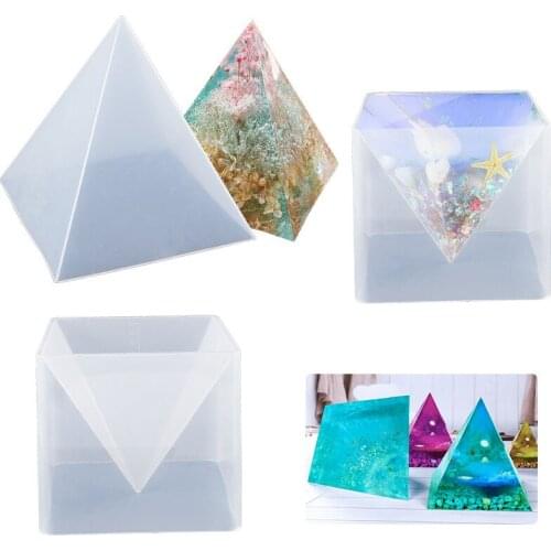 Crystal Epoxy Diy Mold Large Mirror Pyramid Cube Energy Tower Silicone Mold