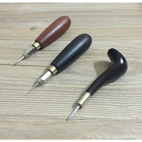 Manual customization Handmade Leather making tools-Handmade Goodyear Leather Shoes Tool-A leather awl with replaceable awl head