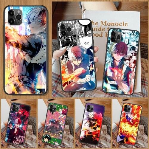 Todoroki Shoto Anime Phone Case For iphone 5 5S SE 2 6 6S 7 8 11 12 Mini Plus X XS XR Pro Max black 3D bumper fashion prime