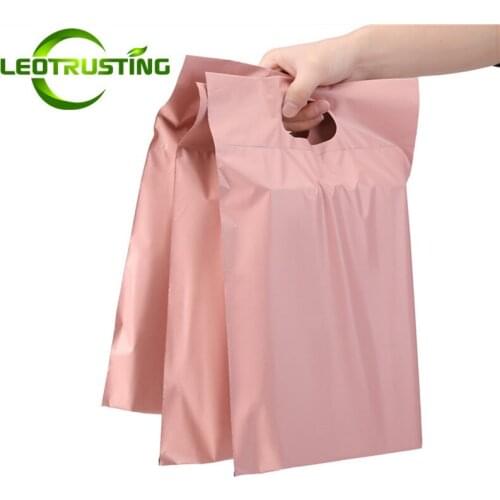 Thick Portable Pink Tote Express Courier Pouches Self-Sealing Adhesive Smooth Poly Envelope Plastic T-shirt Gifts Mailing Bags