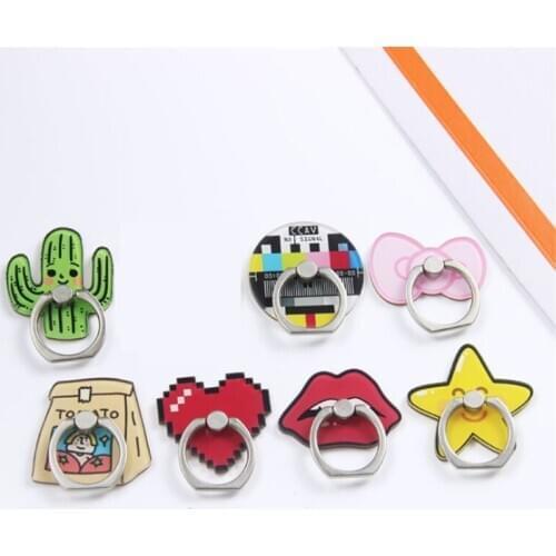 UVR Christmas Gift Love Heart Finger Ring Smartphone Star Smile Face Stand Holder Mobile Phone Holder Stand For Xiaomi All Phone