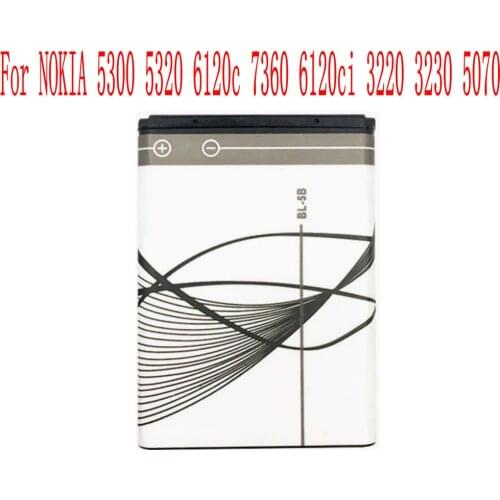 High Quality 890mAh BL-5B Battery For NOKIA 5300 5320 6120c 7360 6120ci 3220 3230 5070 Cell Phone