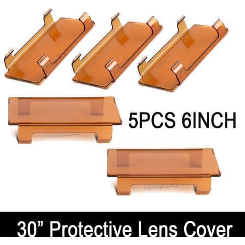 30" inch Snap On Dust Proof Protective Lens Covers Shell 5pcs 6"inch Yellow Amber Red Green Black Clear FOR LED Work light Bar