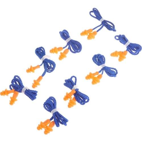 10Pcs Soft Silicone Corded Ear Plugs Ears Protector Reusable Hearing Protection Noise Reduction Earplugs Earmuff