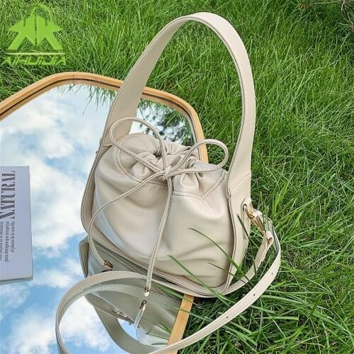 Fashion Luxury High Quality Crossbody Bag PU Shoulder Bag Large Capacity Bow Messenger Bag Broadband Female Solid Color Handbag