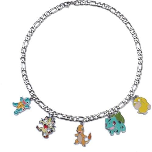 Fashion Hip-hop Cartoon Drop Necklace Men and Women Couples Pendant Japanese and Korean Disco Cool Decorations