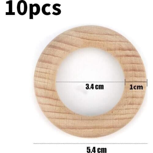 10Pcs/20pcs/50pcs Wooden 55mm Wooden Ring Baby Teether Personalized Custom Beech Wooden Ring Newborn Toy Wooden Molar Ring
