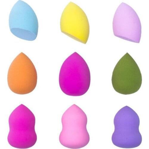 100pcs/set Multi-Shape Soft Foundation Base Liquid Sponge Cosmetic Puff Smooth Wet Dry Makeup Blending Powder Puff without Box