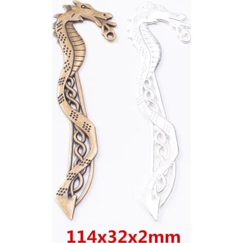 2pcs Vintage Ancient Dragon Bookmark zinc alloy charms pendant suitable for DIY Bracelet Necklace metal jewelry accessories 7441