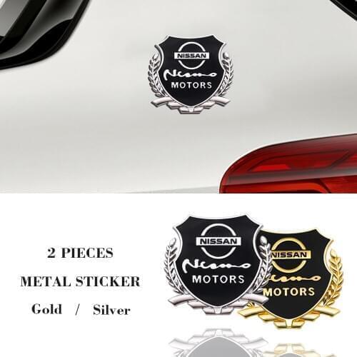 3D Metal Car Side Door Window Hood Badge Logo Sticker Metal Sticker For Nissan Altima Sentra X-trail Rogue Maxima Altra 350Z