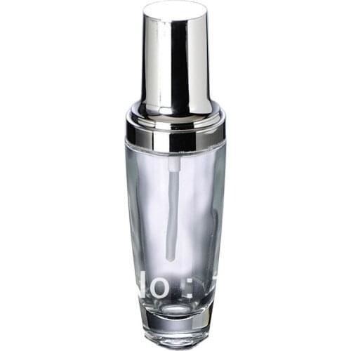 50ml transparent glass lotion bottle with silver pump for serum/lotion/emulsion/foundation Cosmetic Packaging