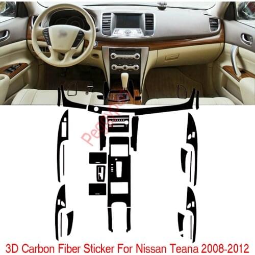 Car-Styling New 3D Carbon Fiber Car Interior Center Console Color Change Molding Sticker Decals For Nissan Teana 2008-2012