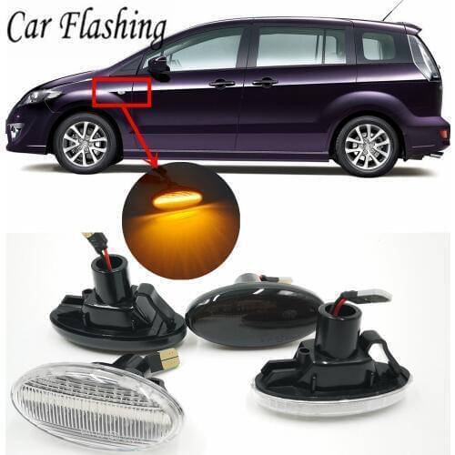 Car flashing 2 Pieces Car Led Dynamic Side Marker Turn Signal Light Sequential Blinker Light For MAZDA 3 For MAZDA 2 Mazda 5 MPV