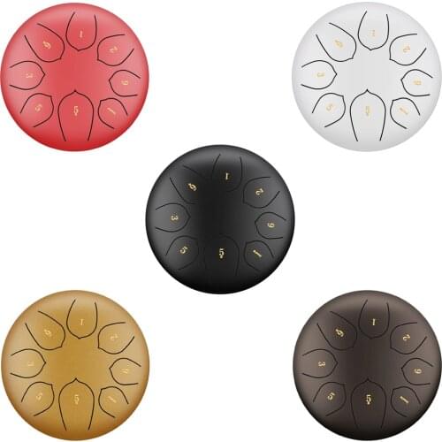 6 Inch Steel Tongue Drum 8 Tune Hand Pan Drum Tank With Drumsticks Carrying Bag Percussion Instruments Accessories