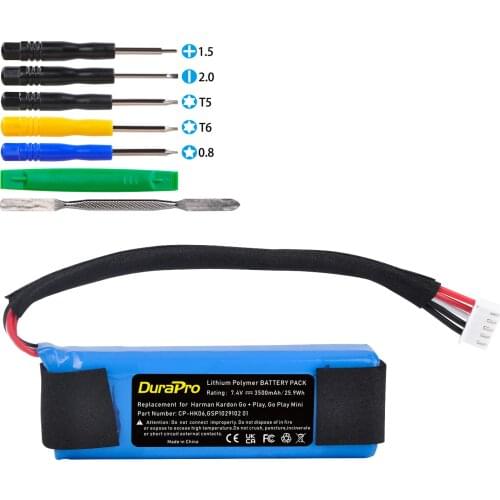 DuraPro 7.4V 3500mAh Replacement Battery CP-HK06 for Harman/Kardon Go Play, Go Play Mini ,GSP1029102 01