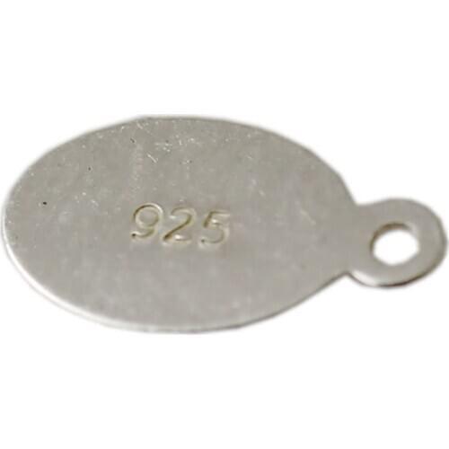 Beadsnice real silver jewelry oval engravable tag charms 925 stamping pad pendants can glue on pendant charms necklace ID28327