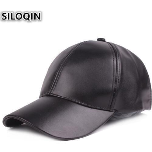 SILOQIN Unisex Imitation Leather Light Board Baseball Caps For Men And Women Multi-color Optional Adjustable Head Size Visor Hat