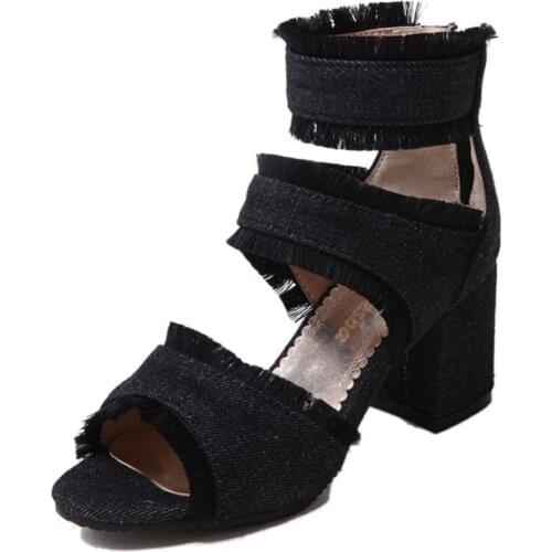 Big Size 11 12 13 14 high heels sandals women shoes woman summer ladies open-toed The fishs mouth zipper Thick with sandals