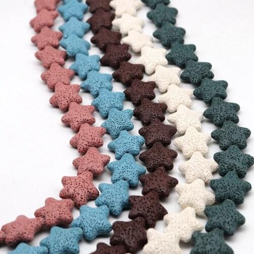 26mm Five-pointed Star Lava Stone Beads For Jewelry Making Loose Colorful Volcanic Rocks Stone Beads DIY Accessories 15