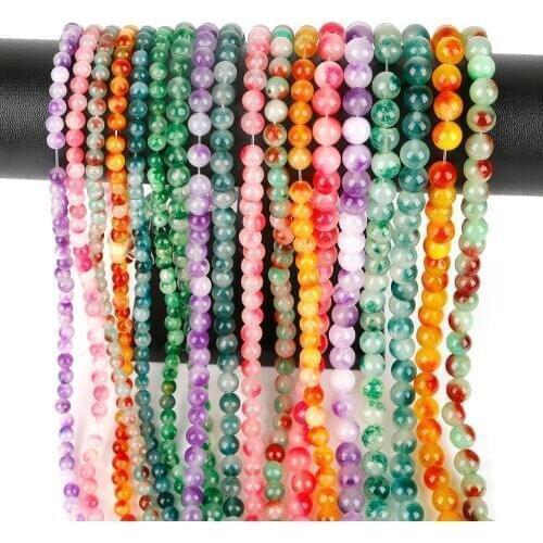 Natural Stone Beads 38-62pcs/lot Round Loose Beads For DIY Bracelet Necklace Jewelry Making Accessories 6/8/10mm