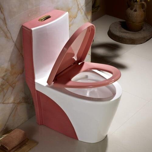 Household color flush toilet sanitary ware super swirl siphon deodorant ceramic red toilet sanitary ware 350