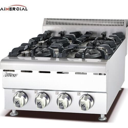 GH587 Stainless Steel Commercial Cooking Equipment 4 Burner Counter Top Gas Range Electirc 4 Hot Plate Cooking Stove