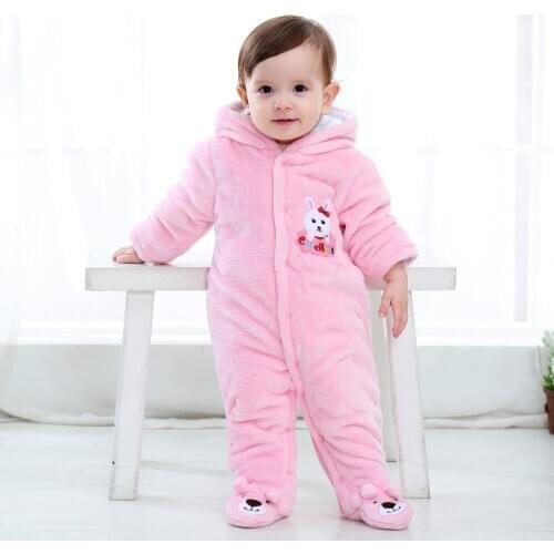 Newborn Baby Rompers Autumn Winter Thicken One-Piece Jumpsuits Clothing Cute Boys Girls Soft Cotton Warm Romper 3-12Months