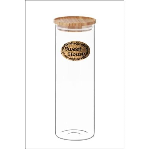 Kitchen Love Borosilicate CamBambu Jar With Lid 22x9 cm