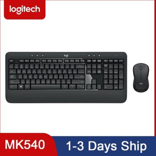 Logitech MK540 Advanced Wireless Keyboard Mouse Combo Plug &Play Tiny Unifying USB Receiver Long Battery Life Full-Size Keyboard
