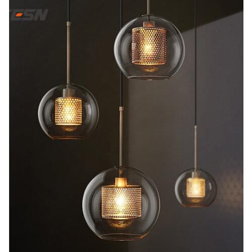 Postmodern minimalist restaurant decoration glass small chandelier minimalist atmosphere coffee shop bar Nordic lamps