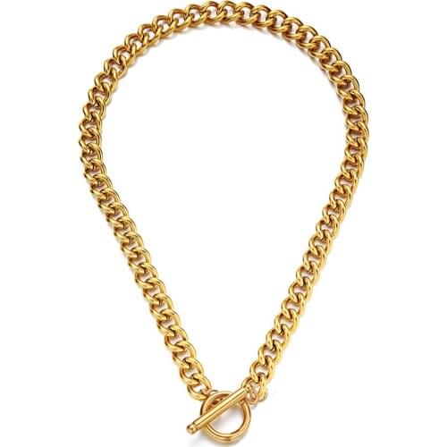 Stainless steel OT Toggle Clasp Thick Link Chain Necklace For Men Women Hip Hop Chunky Choker Necklace Male Jewelry Gift