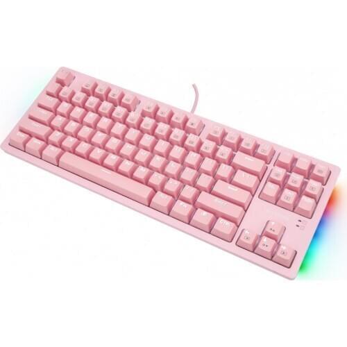 TKL Mechanical Gaming Keyboard with Side Light , Blue Switch Led Backlit Compact Design 87 Keys Wired Keyboard for FPS LOL Gamer