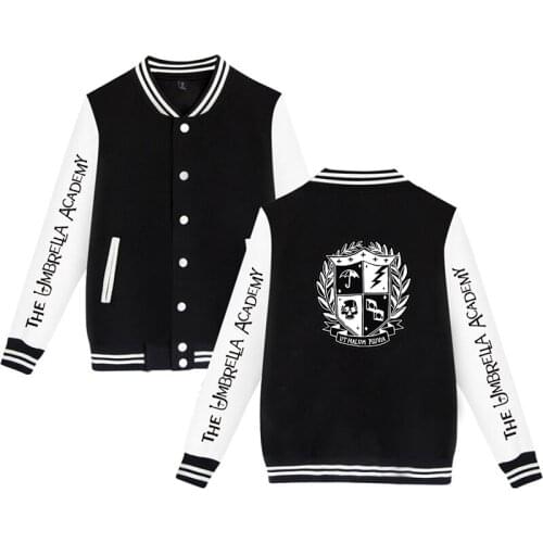 The Umbrella Academy Super Hero Baseball Jacket Coat Print Men Women Long Sleeve Pocket Button Harajuku Hoodies Sweatshirts Tops
