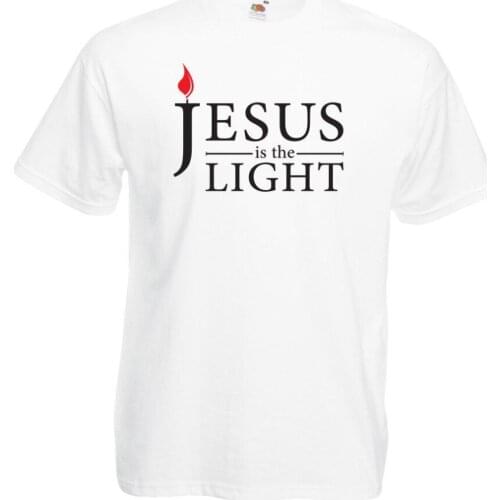Jesus Is The Light, GodS Love Religious Christian Jesus Christ Shirt for 2019 MenS Fashion Cartoon Character Fitness T-Shirts