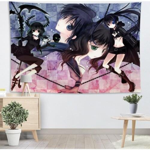 Black Rock Shooter Tapestry Wall Hanging Decor Wall Cloth Tapestries Home Decoration Accessories Psychedelic Decorative 2.25