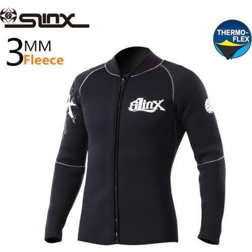 SLINX 3mm Neoprene Winter Warm Wetsuit Jacket Mens Rash Guard Scuba Diving Swimwear Kite Surfing Snorkeling Swimsuit