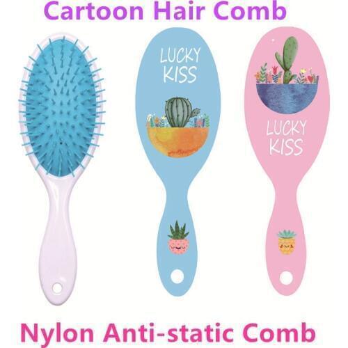 Nylon Anti-static Comb Cartoon Hair Air Bag Massage Hairbrush Wide Teeth Detangling Health Care Brush Professional Barber Comb