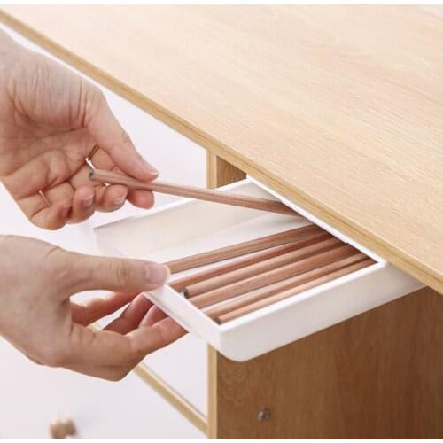 Organizer Box Drawer Storage Boxes Self Stick Pencil Tray Stand for Pens Under Desk Storage Drawer Hidden Table Drawer Box Home